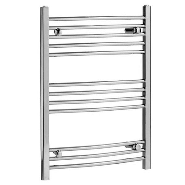 Etna Curved 11 Bar Heated Towel Rail 600 x 800mm - Chrome Large Image