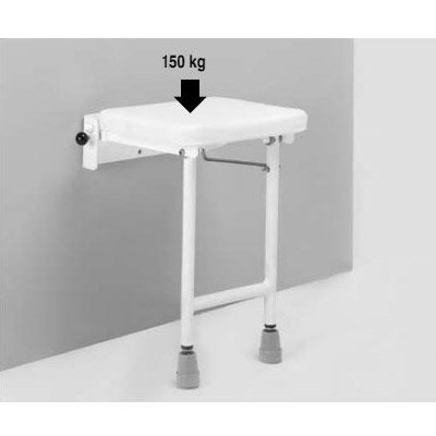 Euroshowers Fold Down Shower Stool - White - 34110 Large Image