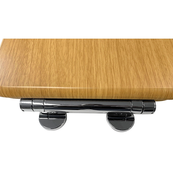 Euroshowers Oak D Shaped Soft Closing MDF Toilet Seat