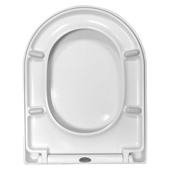 Euroshowers ONE Seat Long Elongated D-Shape Soft Close Toilet Seat - White - 88310 Feature Large Ima
