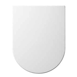 Euroshowers ONE Seat Long Elongated D-Shape Soft Close Toilet Seat - White - 88310 Large Image