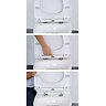 Euroshowers ONE Seat Short D-Shape Soft Close Toilet Seat - White - 88210 Profile Large Image