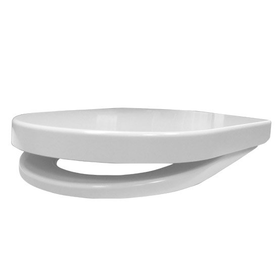 Euroshowers ONE Seat Short D-Shape Soft Close Toilet Seat - White - 88210 Standard Large Image