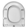 Euroshowers ONE Seat Short D-Shape Soft Close Toilet Seat - White - 88210 In Bathroom Large Image