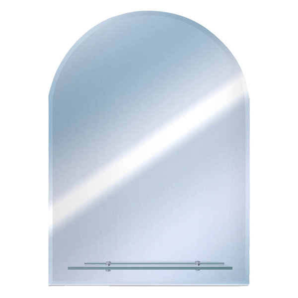 Euroshowers Round Top Bevelled Mirror with Glass Shelf - TEM5040AS Large Image