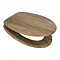 Euroshowers Rustic Oak MDF Toilet Seat with Chrome Bar Hinges - 82998 Large Image