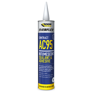 Everbuild Everflex AC95 Fire‑Rated Sealant & Adhesive - White, 900ml
