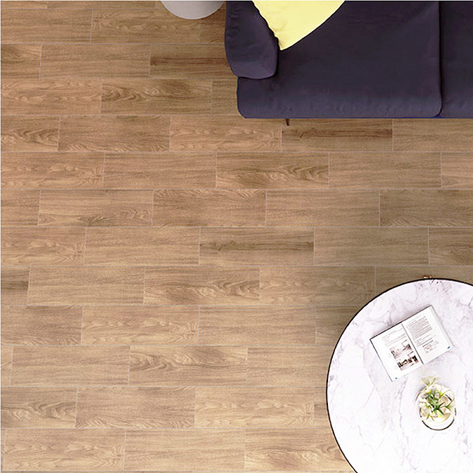 Everley Cherry Wood Effect Tiles - 200 x 600mm
