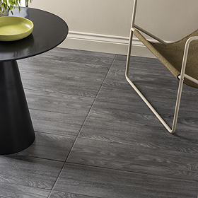 Everley Graphite Wood Effect Tiles - 200 x 600mm