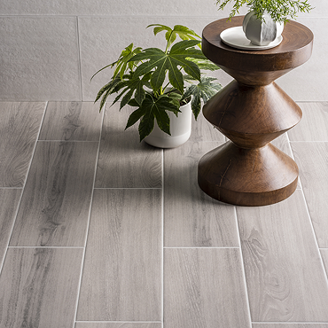 Everley Dark Grey Wood Effect Tiles - 200 x 600mm