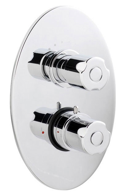 Ultra Exact Concealed 3/4 inch Thermostatic Twin Shower Valve - Chrome - A3034 Large Image