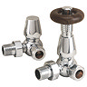 Chatsworth Chrome Thermostatic Corner Radiator Valves - Energy Saving