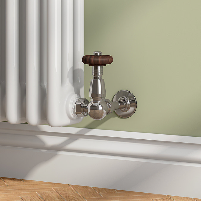 Chatsworth Chrome Thermostatic Corner Radiator Valves - Energy Saving