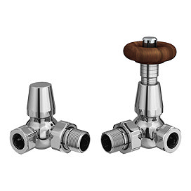 Chatsworth Chrome Thermostatic Corner Radiator Valves - Energy Saving