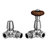 Chatsworth Chrome Thermostatic Corner Radiator Valves - Energy Saving