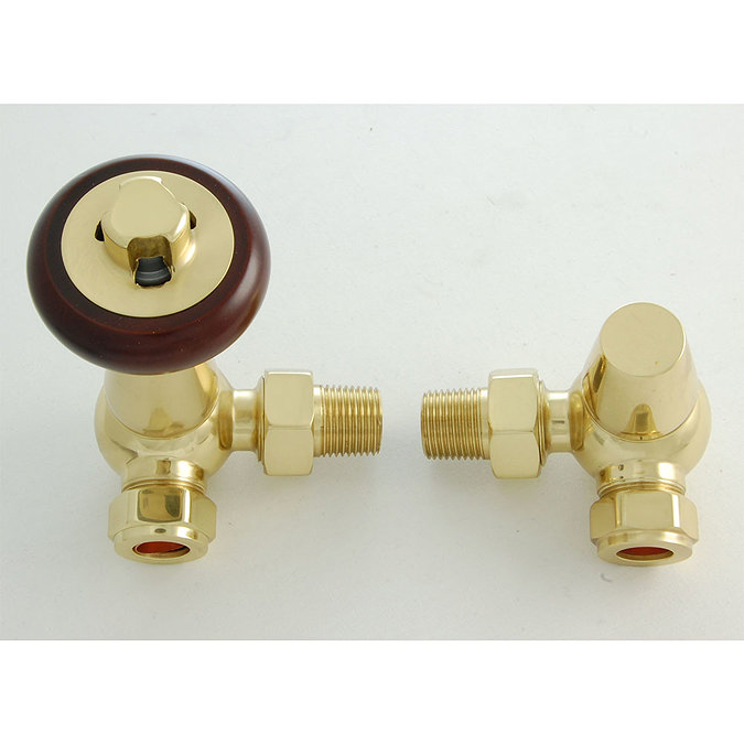Faringdon Corner TRV Thermostatic Radiator Valve - Polished Brass Profile Large Image