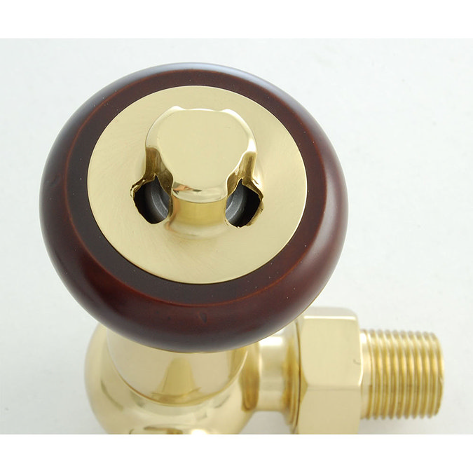 Faringdon Corner TRV Thermostatic Radiator Valve - Polished Brass Standard Large Image