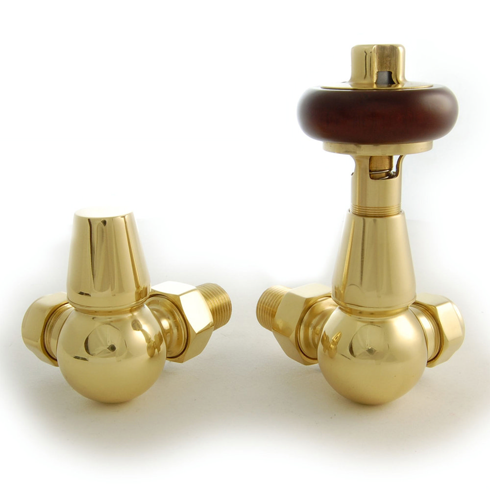 Faringdon Corner TRV Thermostatic Radiator Valve - Polished Brass