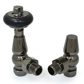 Faringdon TRV Thermostatic Radiator Valve - Black Nickel Large Image