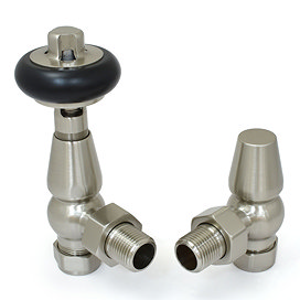 Faringdon TRV Thermostatic Radiator Valve - Satin Nickel Large Image