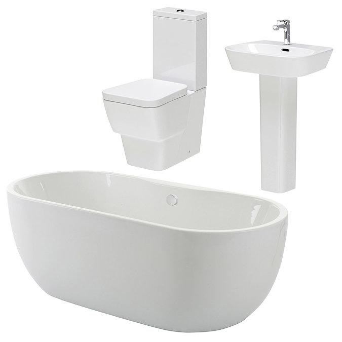Cambria Double Ended Curved Freestanding Bath Suite Large Image