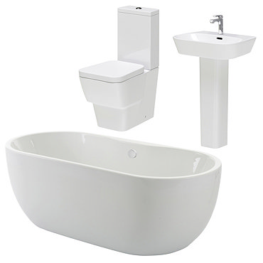 Cambria Double Ended Curved Freestanding Bath Suite Profile Large Image