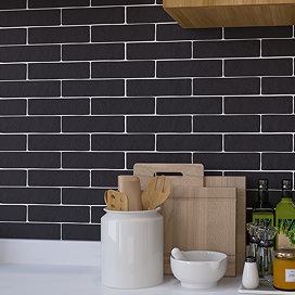 Farrow Black Brick Effect Wall and Floor Tiles 62 x 235mm