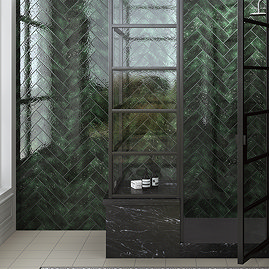 Ferrand Rustic Evergreen Gloss Wall Tiles - 75 x 300mm