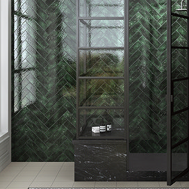 Ferrand Rustic Evergreen Gloss Wall Tiles - 75 x 300mm