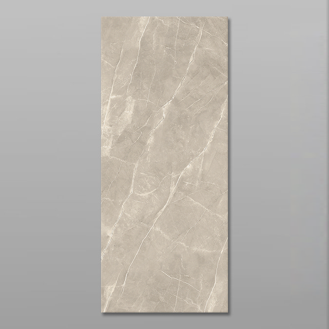 Ferrina Taupe Marble Effect Large Format Wall and Floor Tile - 1200 x 2800mm