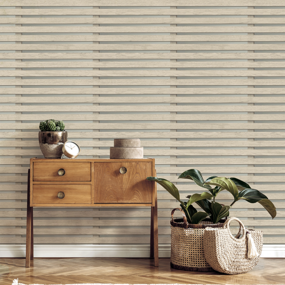 Fine Decor 3D Effect Wood Slats Wallpaper - Grey