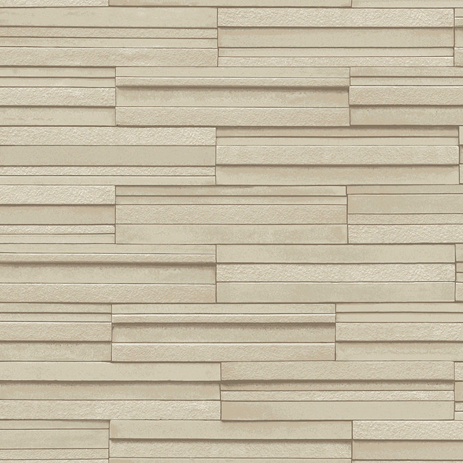 Fine Decor Beige Ceramica Slate Tile Wallpaper Large Image
