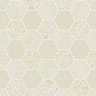 Fine Decor Ceramica Hex Cream & Gold Wallpaper Large Image