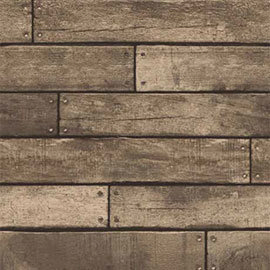 Fine Decor Distinctive Brown Wooden Plank Wallpaper Medium Image