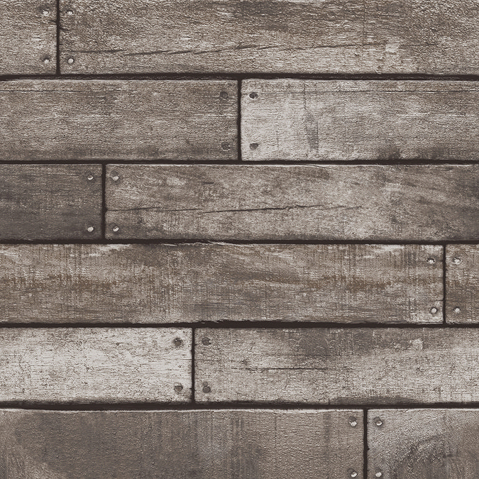 Fine Decor Distinctive Grey Wooden Plank Wallpaper Large Image
