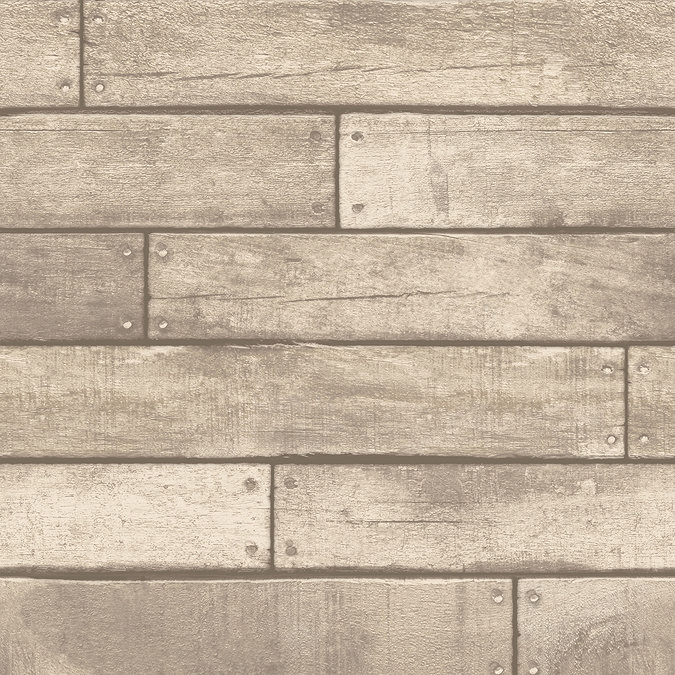 Fine Decor Distinctive Sand Wooden Plank Wallpaper Large Image