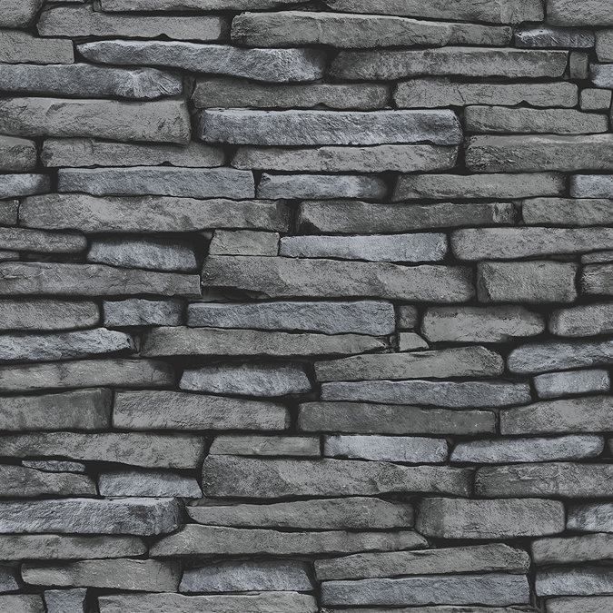 Fine Decor Distinctive Silver Slate Wallpaper Large Image