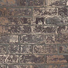 Fine Decor Loft Brick Brown Metallic Wallpaper Medium Image