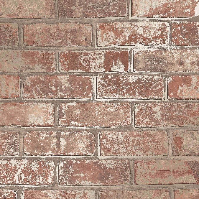 Fine Decor Loft Brick Natural Metallic Wallpaper Large Image