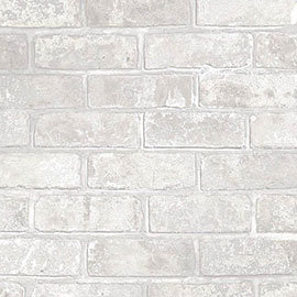 Fine Decor Loft Brick White Metallic Wallpaper Medium Image
