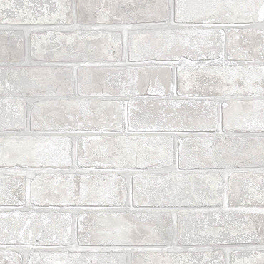Fine Decor Loft Brick White Metallic Wallpaper  Profile Large Image