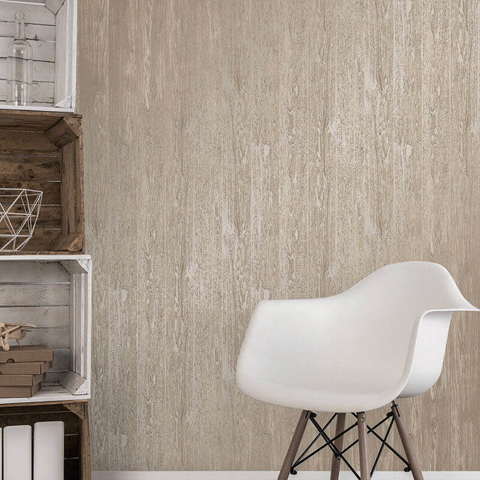 Fine Decor Loft Wood Natural Metallic Wallpaper Profile Large Image