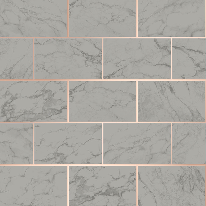 Fine Decor Metro Brick Marble Charcoal Wallpaper - M1511  Profile Large Image
