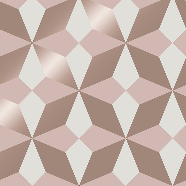 Quartz Geo Wallpaper - Rose Gold