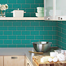 Fine Decor Teal Ceramica Subway Tile Wallpaper Profile Large Image