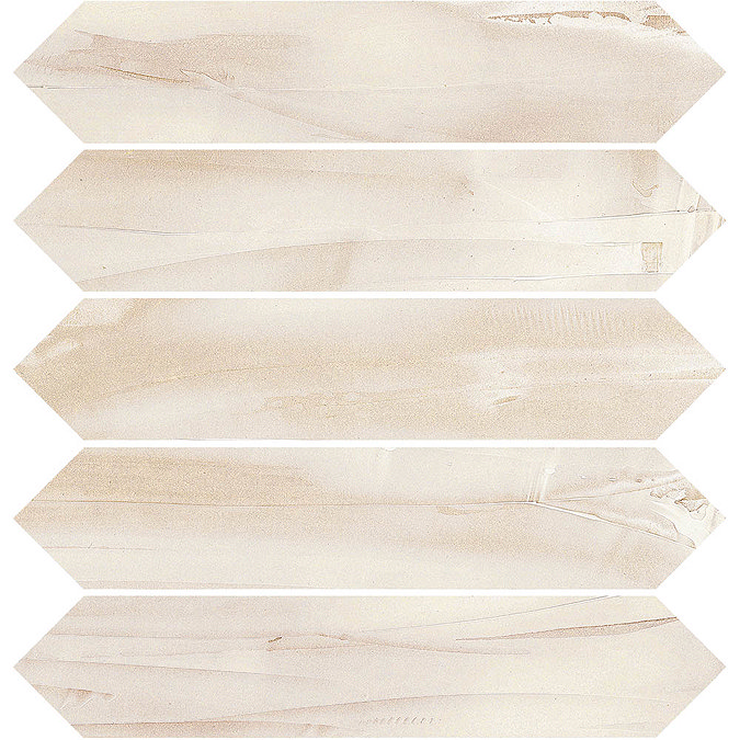 Finesse Gloss Beige Elongated Hexagon Wall Tiles - 65 x 330mm Profile Large Image