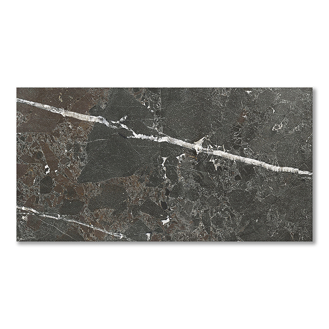 Finnian Black Stone Effect Wall & Floor Tiles - 316 x 600mm
