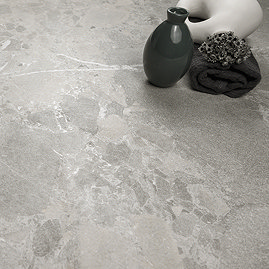 Finnian Grey Stone Effect Wall & Floor Tiles - 600 x 600mm