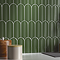 Fiorella Green Scallop & Feather Gloss Wall Tiles - 80 x 215mm