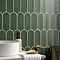 Stonehouse Studio Fiorella Green Scallop & Feather Gloss Wall Tiles - 80 x 215mm